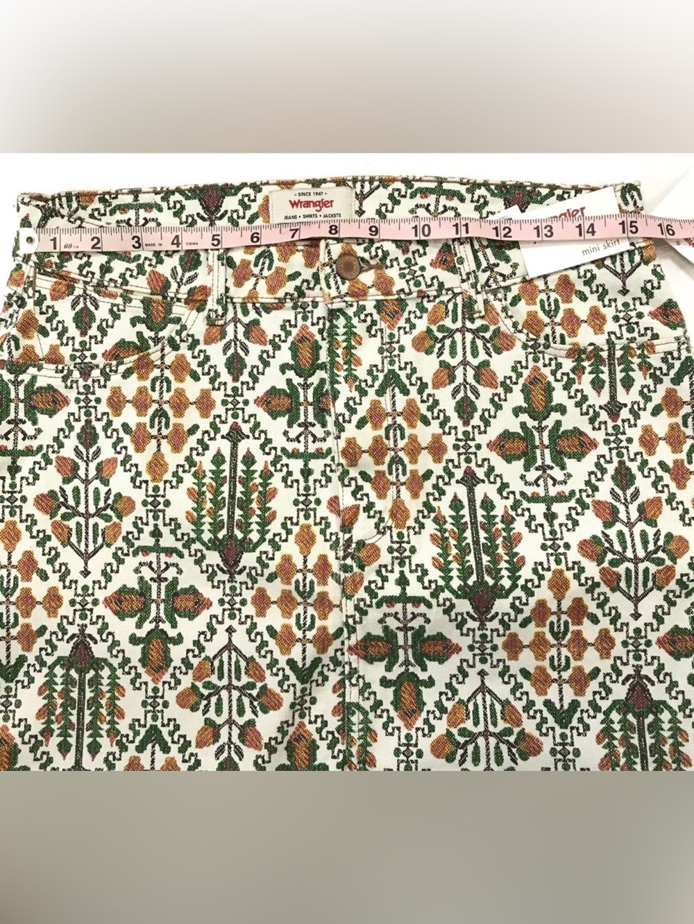 Wrangler Women Floral Pattern Western Mini Skirt Size 10/30 - Picture 6 of 8